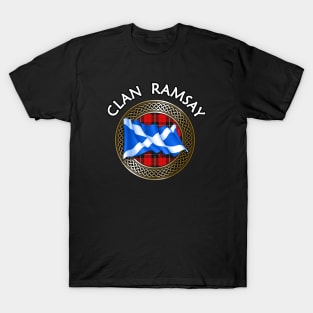 Clan Ramsay Crest & Tartan Knot T-Shirt